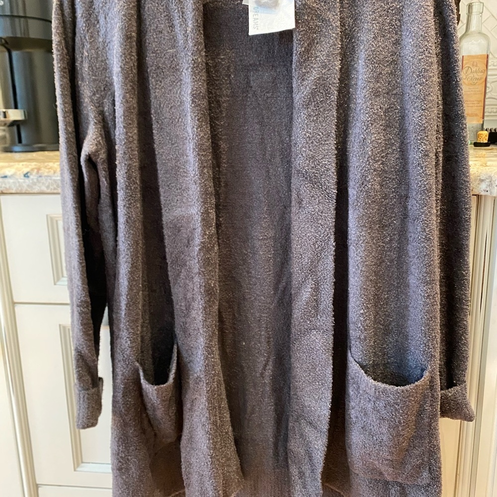 Barefoot Dreams cardigan. $65 mushroom / brown New with tags